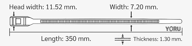 YORU เคเบิ้ลไทร์หัวเข็มขัด Model YR350-X8BCG